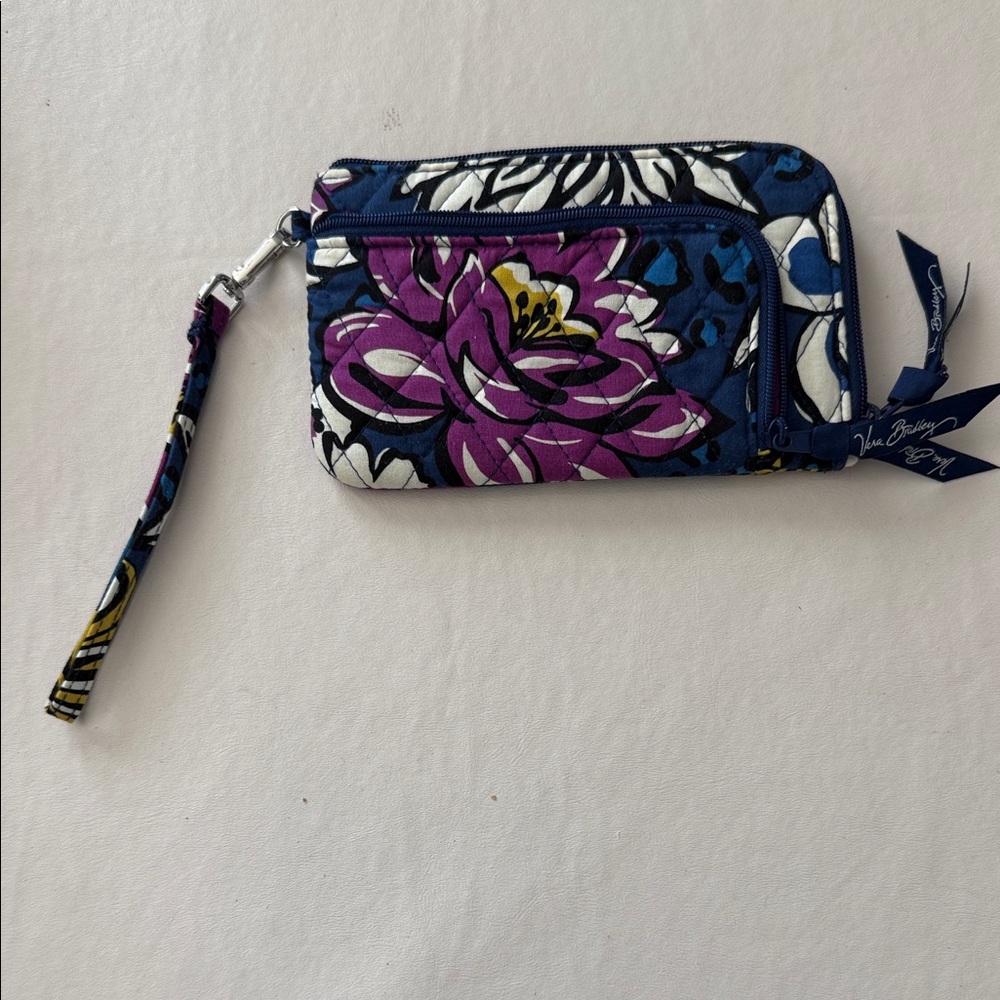 Vera Bradley Floral Wristlet - Blue and Purple